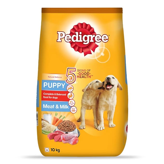 Pedigree Puppy Dry Dog Food, Meat & Milk, 10 Kg, Pack of 1